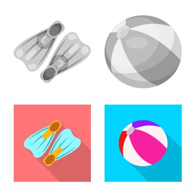 Yalıtılmış nesne havuzu ve yüzme sembolü. Hisse senedi için havuz ve etkinlik vektör simge topluluğu.