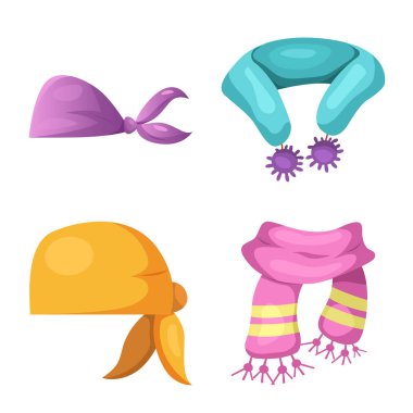 Eşarp ve şal simge vektör Illustration. Eşarp ve aksesuar hisse senedi vektör çizim.