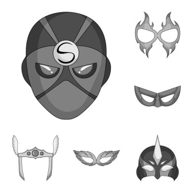 Kahraman ve maske simgesinin yalıtılmış nesne. Web için kahraman ve süper kahraman hisse senedi simgesi kümesi.