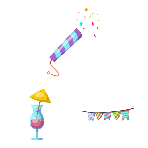 党和生日标志的向量例证。网上聚会和庆典股票符号集. — 图库矢量图片