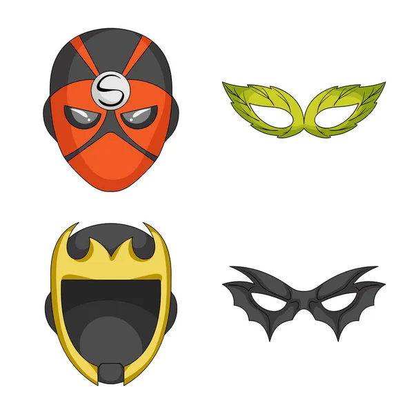 Diseño vectorial del signo héroe y máscara. Colección de héroe y superhéroe símbolo de stock para la web . — Archivo Imágenes Vectoriales