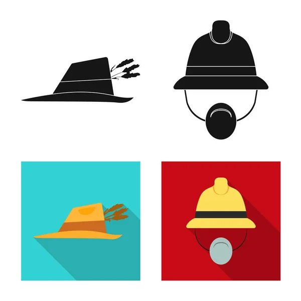 帽子和帽子标志的矢量插图。网站的头饰和附属股票符号集. — 图库矢量图片