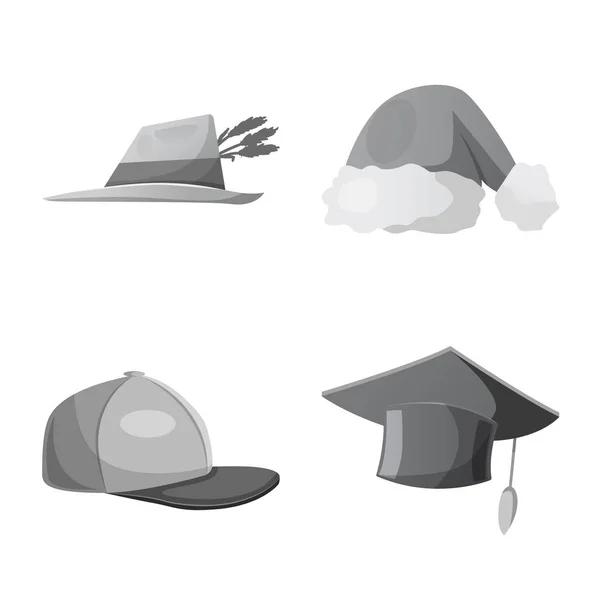 Ilustração vetorial de chapéus e chapéus. Conjunto de chapéus e acessórios ilustração vetorial . — Vetor de Stock
