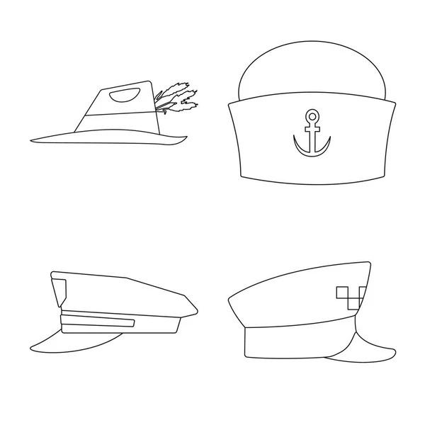 Diseño vectorial del casco y el símbolo de la tapa. Colección de casco y accesorio icono vectorial para stock . — Vector de stock