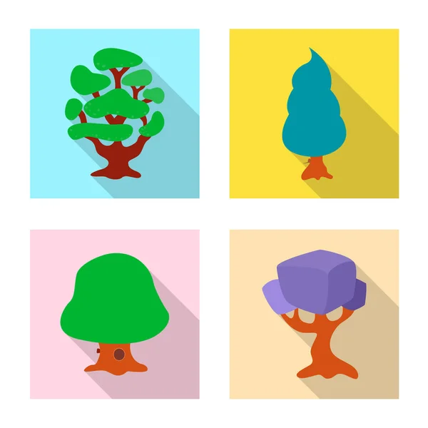 Objeto aislado del icono del árbol y la naturaleza. Colección de árbol y corona stock vector ilustración . — Vector de stock