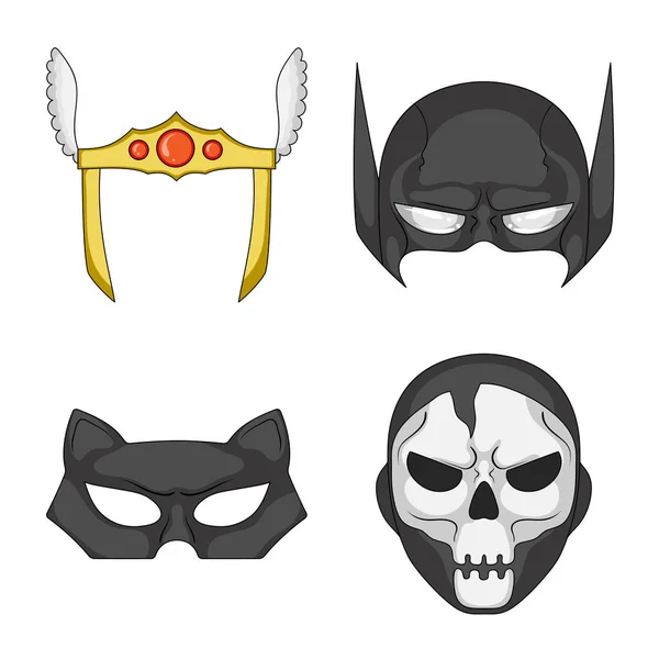 Diseño vectorial del logotipo del héroe y la máscara. Conjunto de héroe y superhéroe stock vector ilustración . — Archivo Imágenes Vectoriales