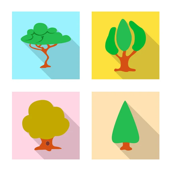 Ilustración vectorial del icono del árbol y la naturaleza. Colección de árbol y corona stock vector ilustración . — Vector de stock