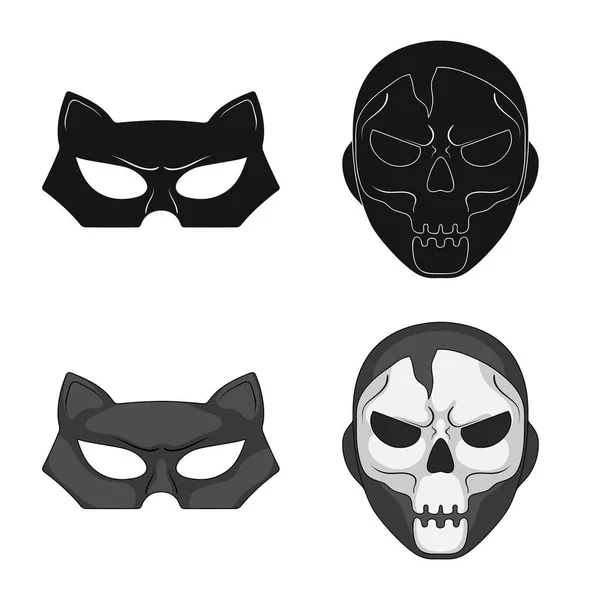Ізольований об'єкт героя і символ маски. Колекція героя і супергеройського запасу Векторні ілюстрації . — стоковий вектор