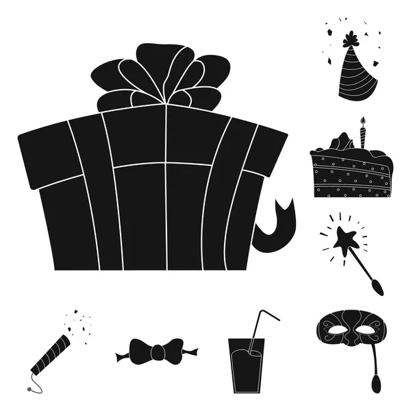 Objeto aislado de fiesta y logo de cumpleaños. Conjunto de fiesta y celebración stock vector ilustración . — Archivo Imágenes Vectoriales