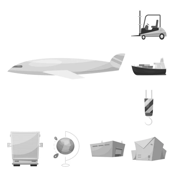 Vector ontwerp van goederen en lading symbool. Aantal goederen en magazijn voorraad vectorillustratie. — Stockvector
