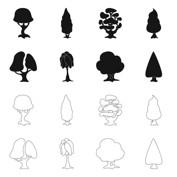 Ilustração vetorial do logotipo da árvore e da natureza. Conjunto de árvore e coroa estoque vetor ilustração . — Vetor de Stock