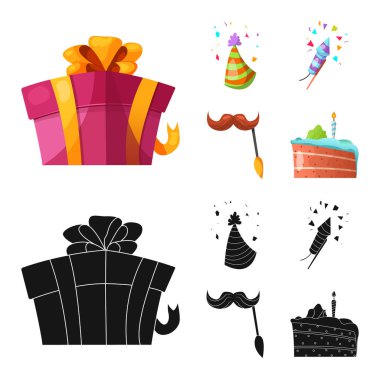 Parti ve Doğum günü logo vektör Illustration. Parti ve kutlama hisse senedi simgesi için web topluluğu.