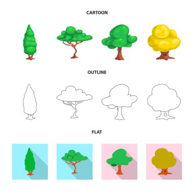 Ağaç ve doğa işareti vektör Illustration. Ağaç ve taç hisse senedi simgesi için web topluluğu.