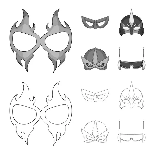 Векторний дизайн героя і знак маски. Збірка символів героя і супергероя для Інтернету . — стоковий вектор