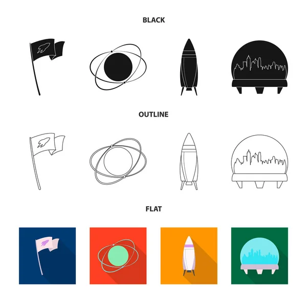 Diseño vectorial de marte e icono del espacio. Colección de marte y planeta símbolo de stock para la web . — Vector de stock