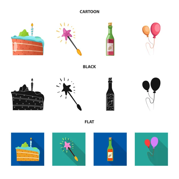 Illustrazione vettoriale dell'icona della festa e del compleanno. Raccolta dell'icona del partito e del vettore di celebrazione per le azione . — Vettoriale Stock
