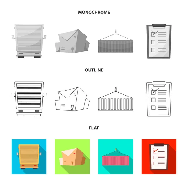 Illustrazione vettoriale delle merci e simbolo del carico. Set di merci e magazzino icona vettoriale per magazzino . — Vettoriale Stock