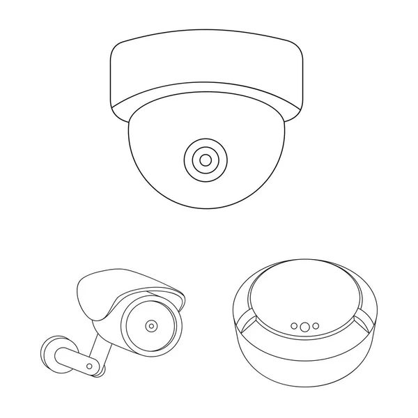 Objeto aislado de cctv e icono de la cámara. Colección de cctv y sistema de stock símbolo para web . — Vector de stock