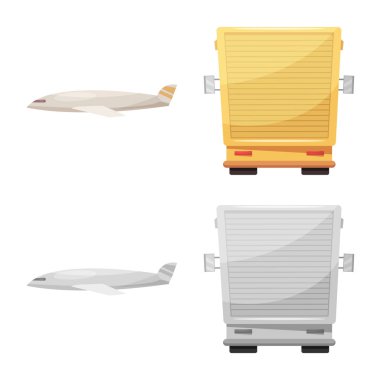 Eşya ve kargo işareti vektör tasarımı. Ürünler ve ambar stok vektör çizim.