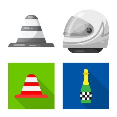 Bir araba ve ralli işaret tasarım vektör. Araba ve yarış hisse senedi simgesi web için kümesi.