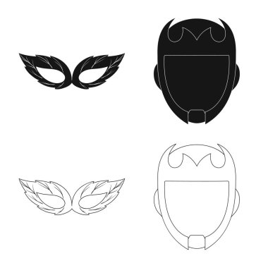 Kahraman ve maske simge vektör tasarımı. Kahraman topluluğu ve hisse senedi için süper kahraman vektör simgesi.