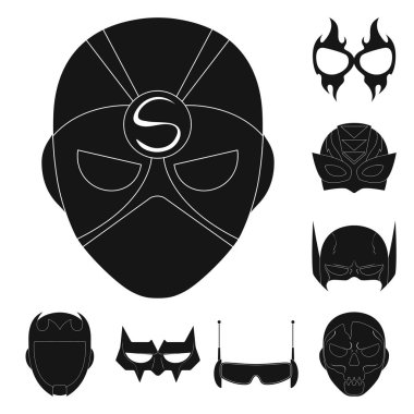 Kahraman ve maske simgesinin vektör resmi. Kahraman ve süper kahraman hisse senedi simgesi için web topluluğu.