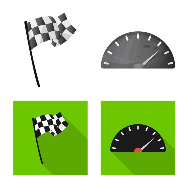 Diseño vectorial del logotipo del coche y del rally. Colección de coche y raza stock vector ilustración . — Vector de stock