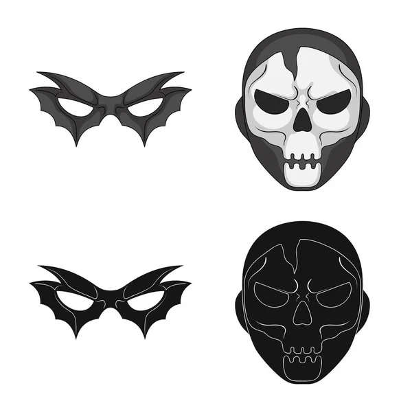 Geïsoleerde object van pictogram held en masker. Set van held en superheld voorraad vectorillustratie. — Stockvector