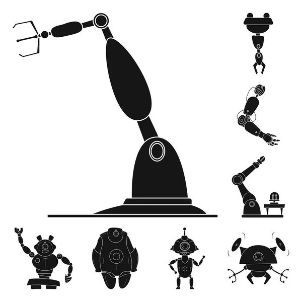 Εικονογράφηση διάνυσμα ρομπότ και εργοστάσιο σημάδι. Συλλογή των ρομπότ και χώρο εικονογράφηση διάνυσμα απόθεμα. — Διανυσματικό Αρχείο