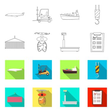 Mal ve kargo simge vektör Illustration. Ürünler ve hisse senedi için ambar vektör simge koleksiyonu.