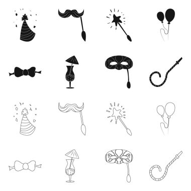 Parti ve Doğum günü logo vektör Illustration. Hisse senedi için kutlama ve parti vektör simge topluluğu.