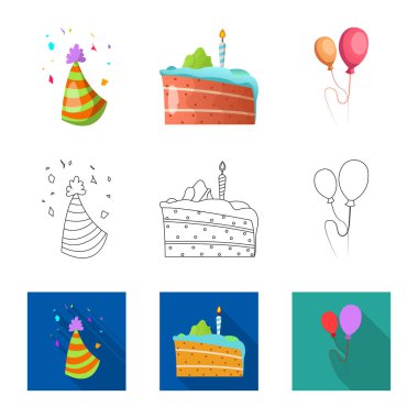 Parti ve Doğum günü simge vektör Illustration. Parti ve kutlama hisse senedi simgesi için web topluluğu.