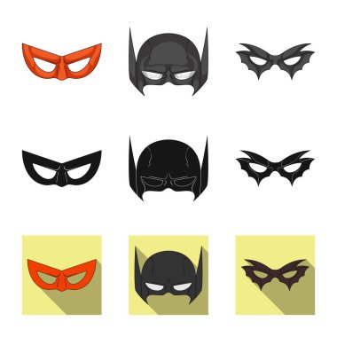 Kahraman ve maske simgesinin vektör tasarımı. Kahraman topluluğu ve hisse senedi için süper kahraman vektör simgesi.
