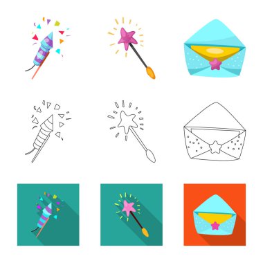 Parti ve Doğum işareti vektör Illustration. Parti ve kutlama hisse senedi vektör çizim seti.