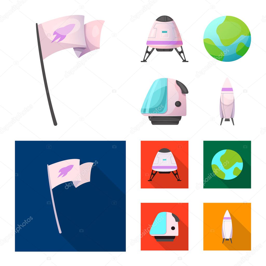 Vector design of mars and space icon. Collection of mars and planet stock symbol for web.