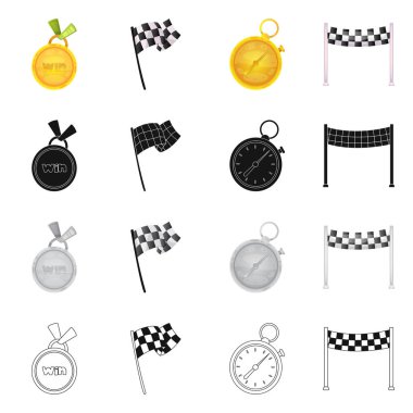 Araba ve ralli simge vektör Illustration. Araba ve yarış hisse senedi simgesi web için kümesi.