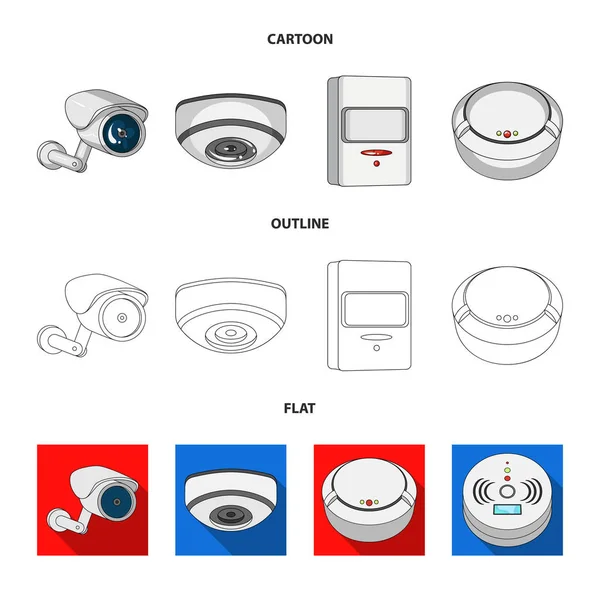 Ilustración vectorial de cctv y logotipo de la cámara. Conjunto de cctv y sistema de ilustración de vector de stock . — Vector de stock