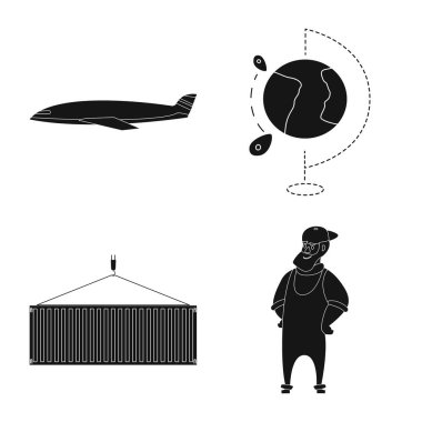 Eşya ve kargo işareti vektör tasarımı. Ürünler ve ambar stok vektör çizim koleksiyonu.