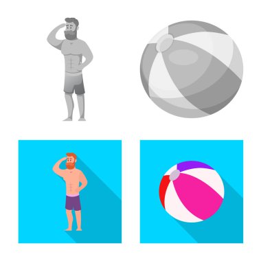 Yalıtılmış nesne havuzu ve yüzme işareti. Havuzu ve etkinlik hisse senedi vektör çizim seti.