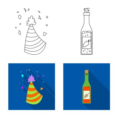 Parti ve Doğum günü sembolü yalıtılmış nesne. Hisse senedi için kutlama ve parti vektör simge kümesi.