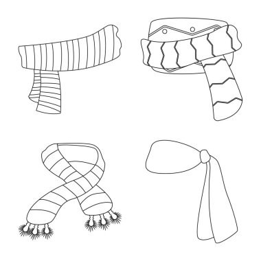 Eşarp ve şal logo vektör Illustration. Eşarp ve aksesuar hisse senedi vektör çizim.