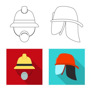 Şapkalar ve kap logo vektör tasarımı. Şapkalar ve aksesuar hisse senedi vektör çizim.