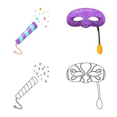 Parti ve Doğum işareti vektör Illustration. Parti ve kutlama hisse senedi simgesi için web topluluğu.