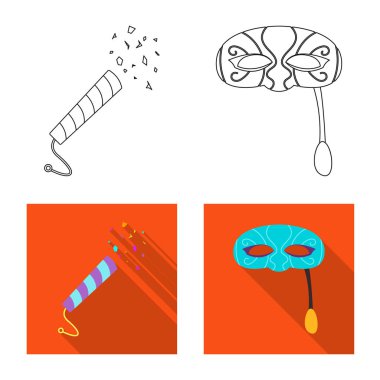 Yalıtılmış nesne parti ve Doğum günü kutsal kişilerin resmi. Hisse senedi için kutlama ve parti vektör simge topluluğu.