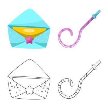 Parti ve Doğum günü simge vektör Illustration. Hisse senedi için kutlama ve parti vektör simge kümesi.