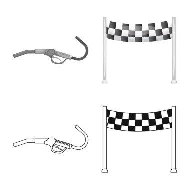 Araba ve ralli simge vektör tasarımı. Araba ve yarış hisse senedi vektör çizim topluluğu.