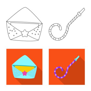 Parti ve Doğum günü simge vektör tasarımı. Parti ve kutlama hisse senedi vektör çizim seti.