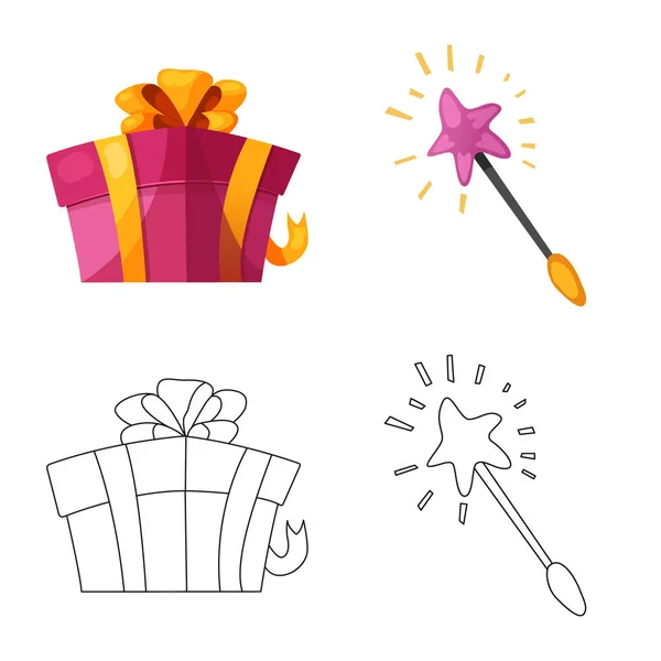 Objeto aislado de fiesta y logo de cumpleaños. Conjunto de fiesta y celebración stock vector ilustración . — Vector de stock