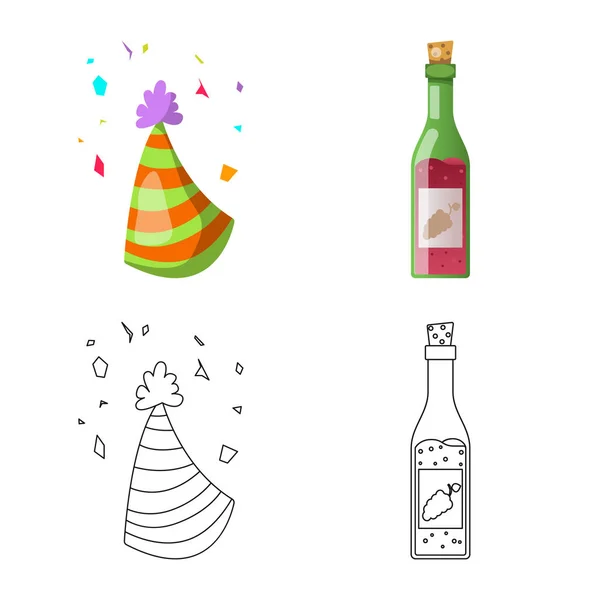 파티와 생일 로고의 고립 된 개체입니다. 웹에 대 한 주식 기호 파티와 축 하의 모음. — 스톡 벡터