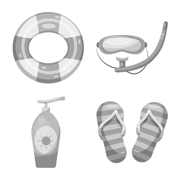 Diseño vectorial del icono de la piscina y la natación. Colección de ilustración de vector de stock de piscina y actividad . — Vector de stock